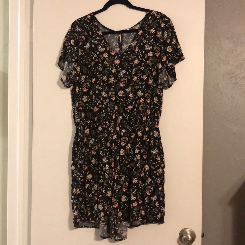 Black Floral Romper